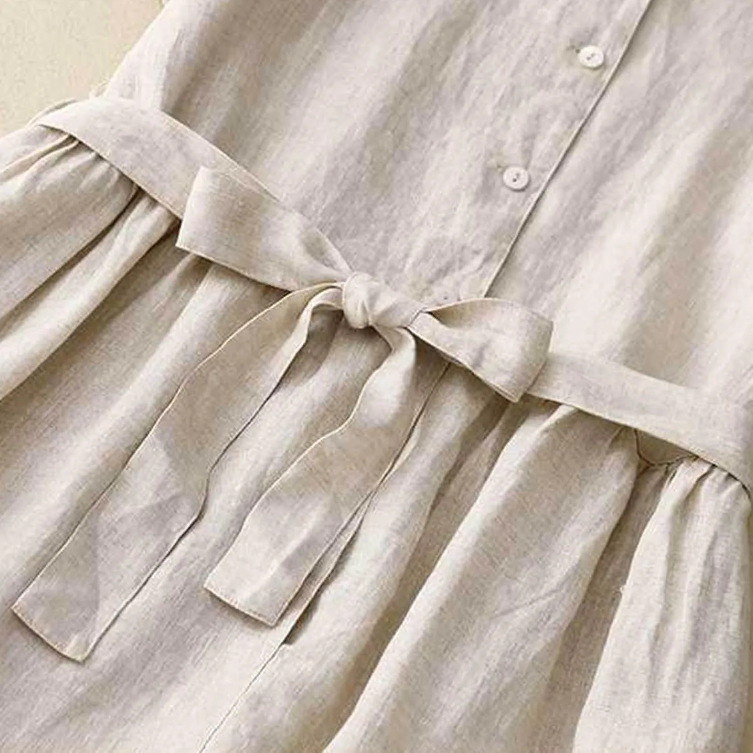 3/4 Sleeve Dresses for Women 2025 Vacation Cotton Linen Maxi Button Sundress Plus Size A Line Dress Trendy Maxi Dress