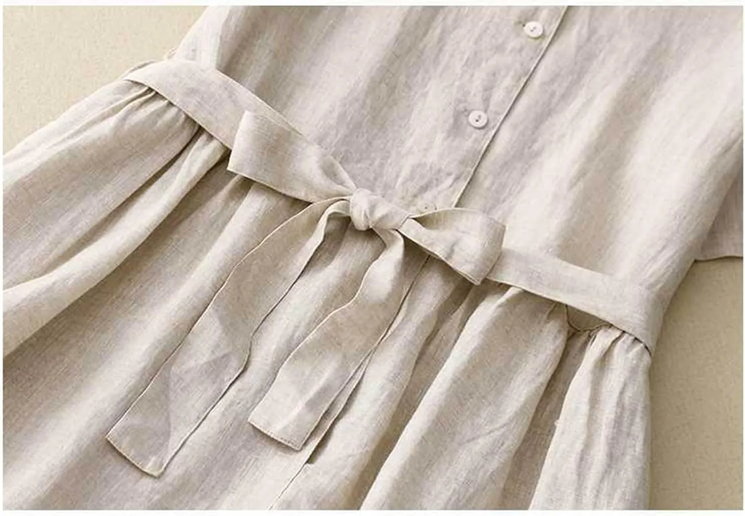 3/4 Sleeve Dresses for Women 2025 Vacation Cotton Linen Maxi Button Sundress Plus Size A Line Dress Trendy Maxi Dress