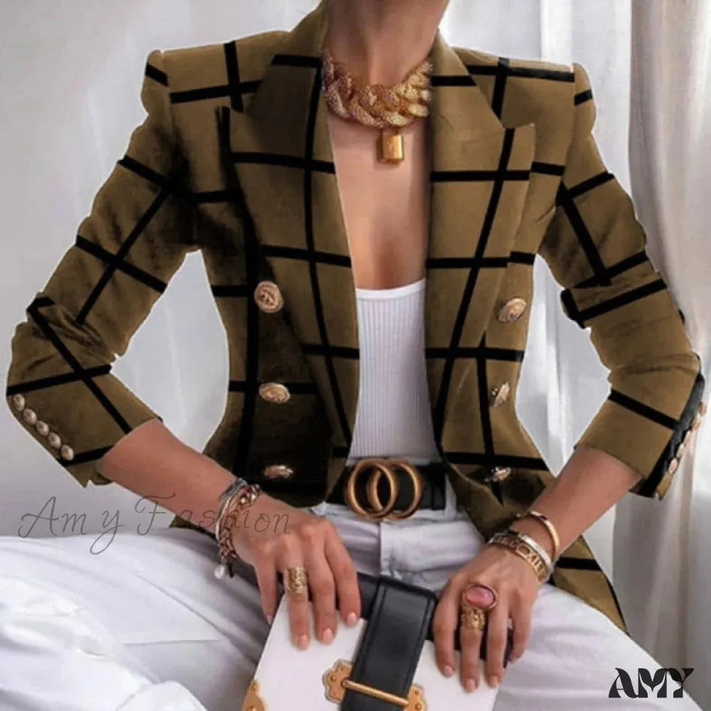 Amy Fashion - Office Lady Elegant Butterfly Print Blazer