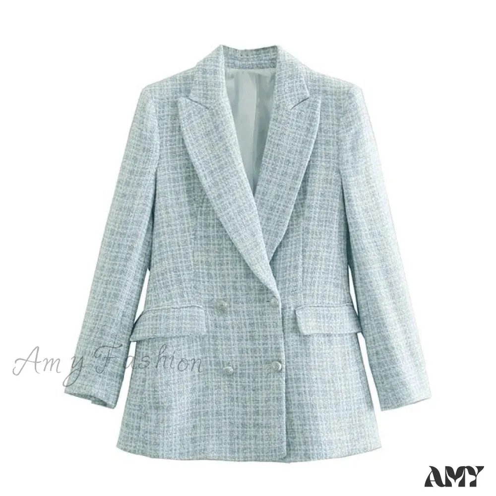 Amy Fashion - Vintage Office Lady Tweed Blazer