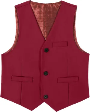 Boys Formal Suit Vest Solid Vest for Toddler Kids Formal Wedding Outfit