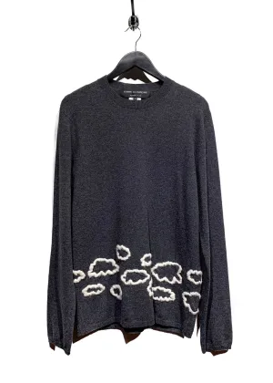 Comme Des Garçons Charcoal Ivory Embroideries Wool Sweater