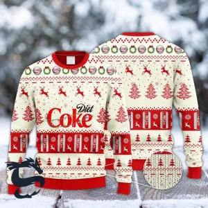 Diet Coke Reindeer Snowy Night Ugly Sweater