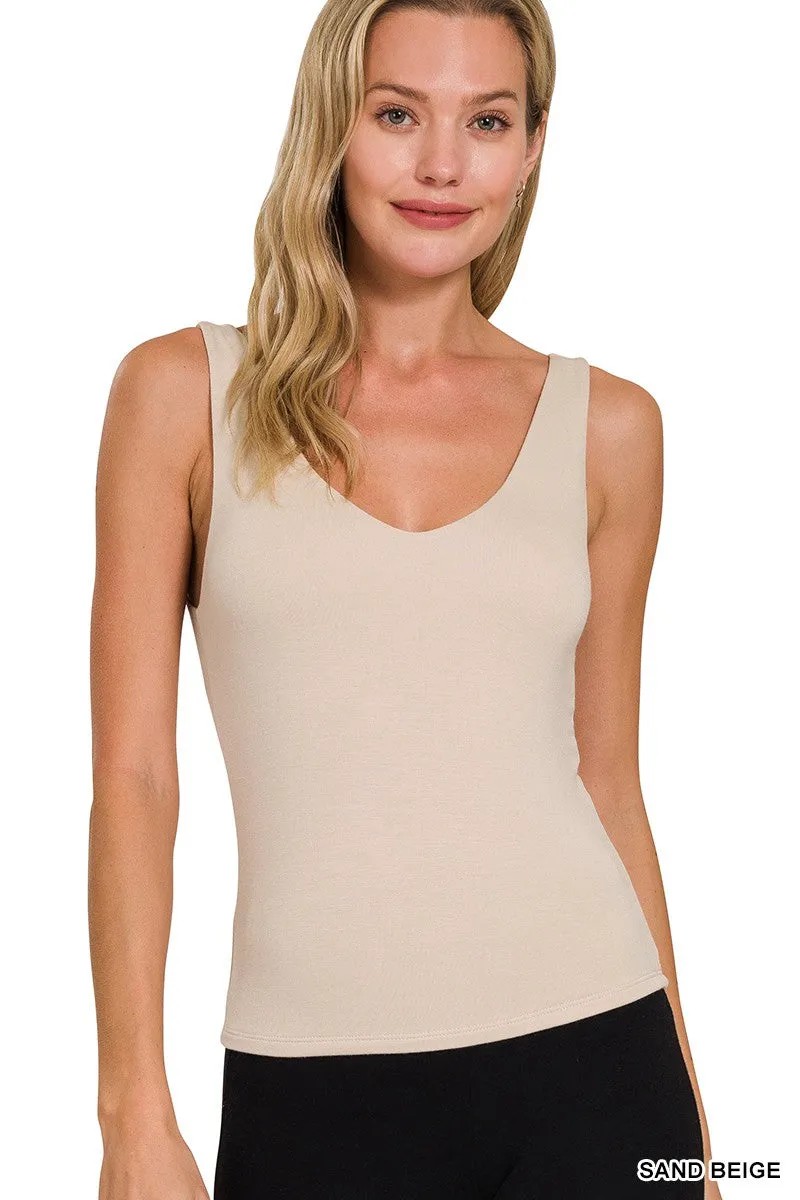 Double Layered V-Neck Tank