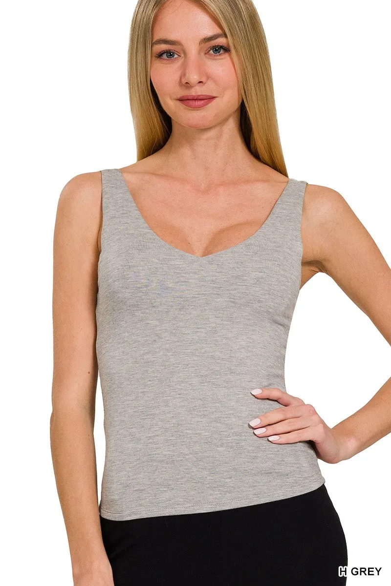 Double Layered V-Neck Tank