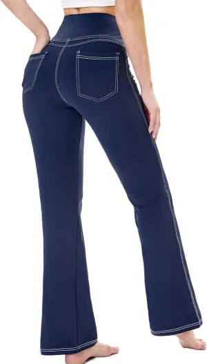 Flare Leggings for Women, Stretchy High Waisted Bootcut Workout Yoga Pants Tummy Control Butt Lift Bell Bottom Jeans