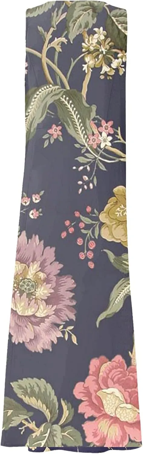 FlekmanArt Women Cotton and Linen Shirt Dress 2023 Summer U Neck Sleeveless Dress Gradient Casual Flowy Dress with Pocket