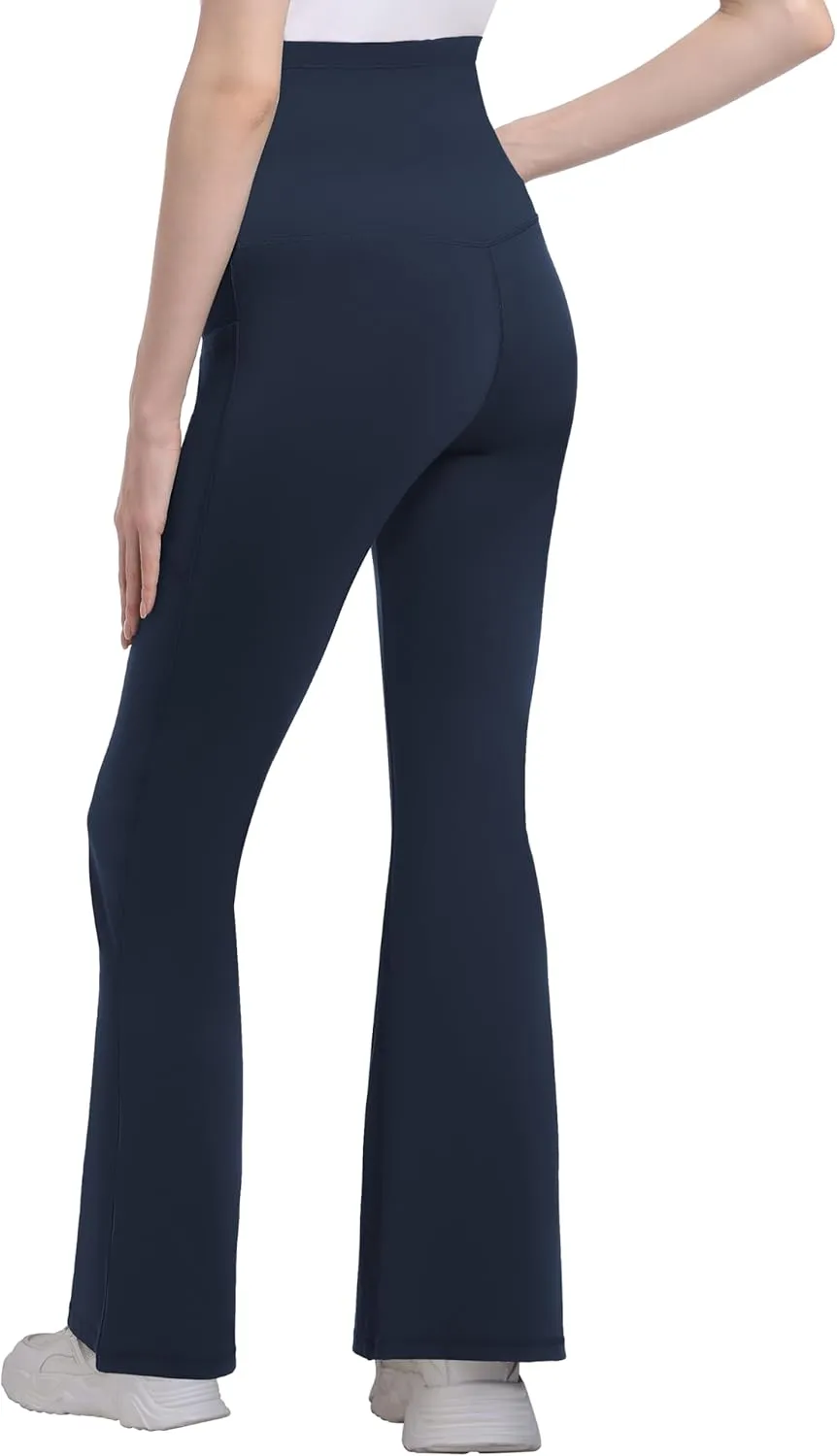 Foucome Women's Maternity Flare Leggings Bootcut Pregnancy Yoga Pants with Pockets