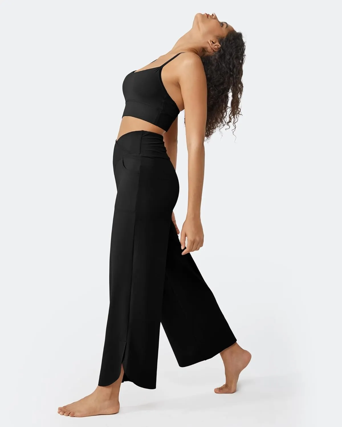 G4Free 25''/27''/29'' Wide Leg Pants for Women Loose Yoga Cross High Waist Dance Palazzo Casual Pants with Pockets