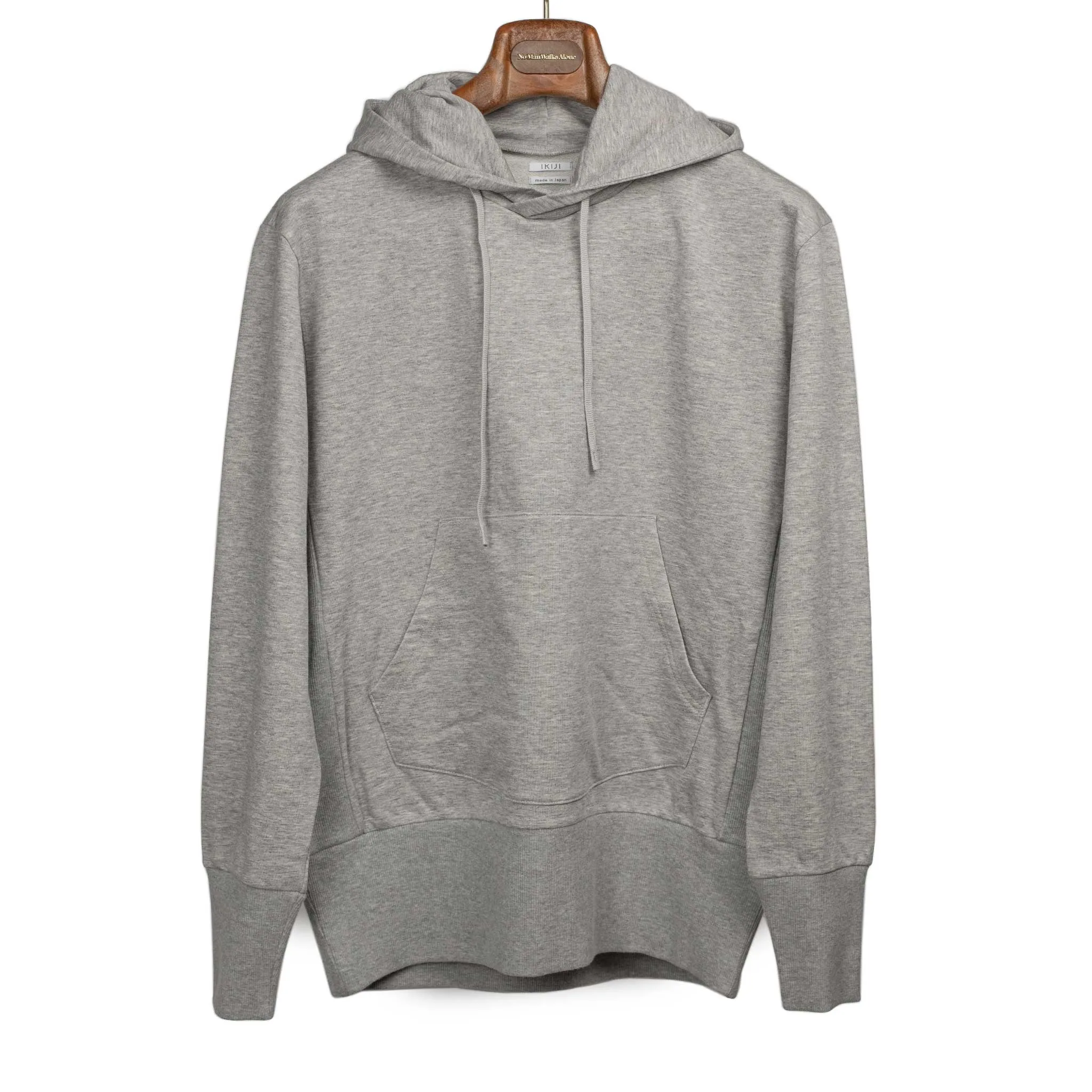 Hooded sweatshirt in light grey cotton fleece