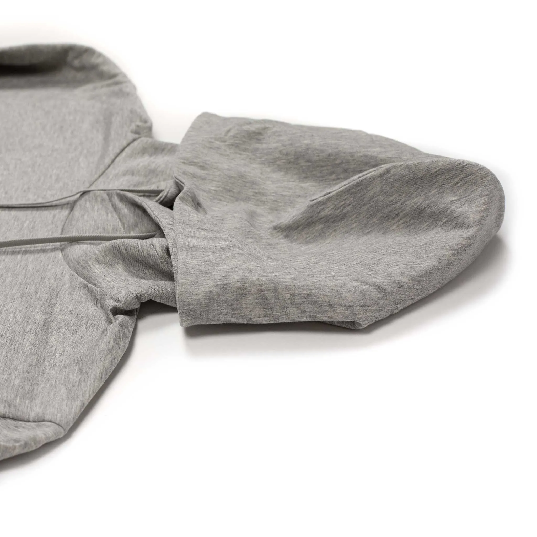 Hooded sweatshirt in light grey cotton fleece