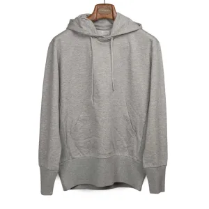 Hooded sweatshirt in light grey cotton fleece