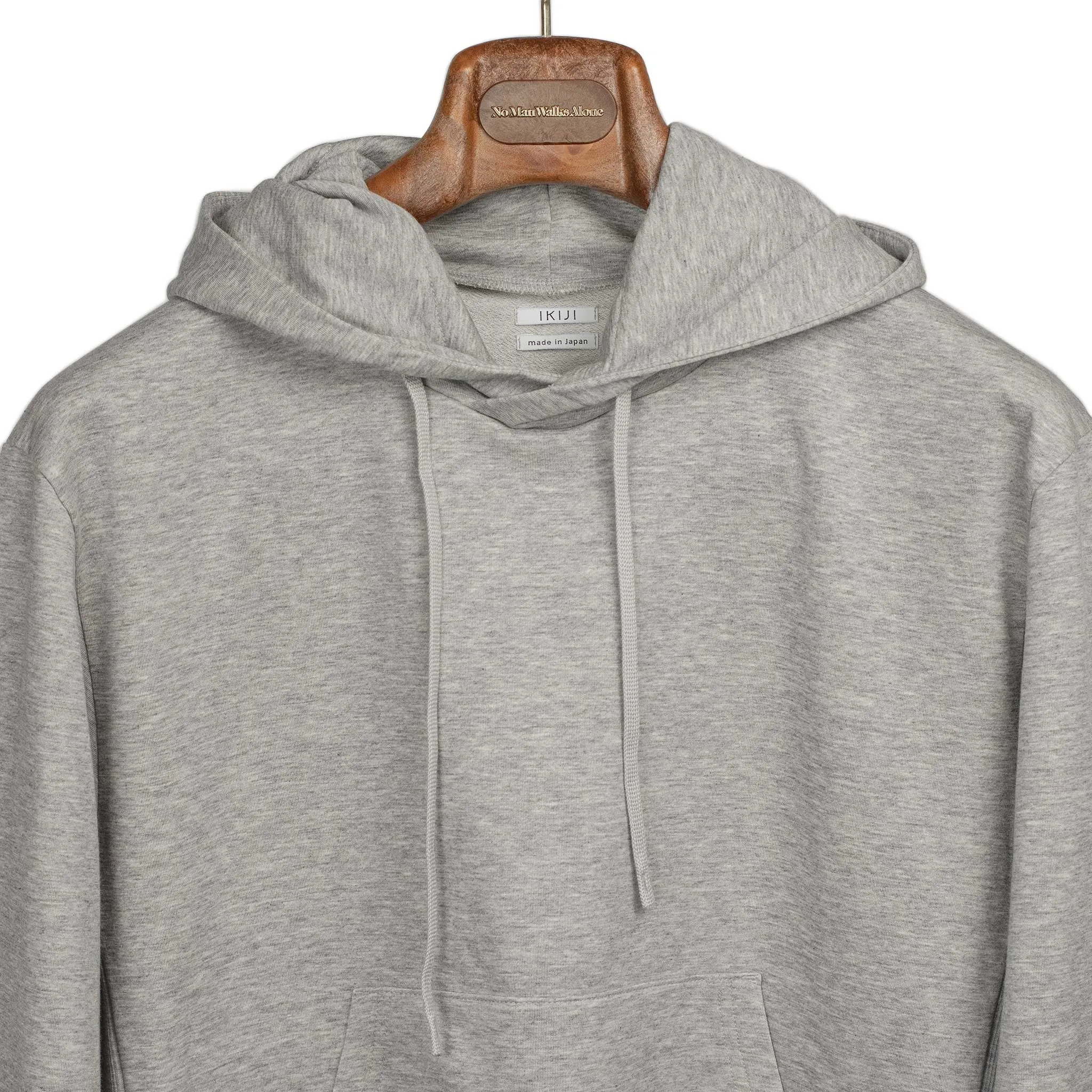 Hooded sweatshirt in light grey cotton fleece