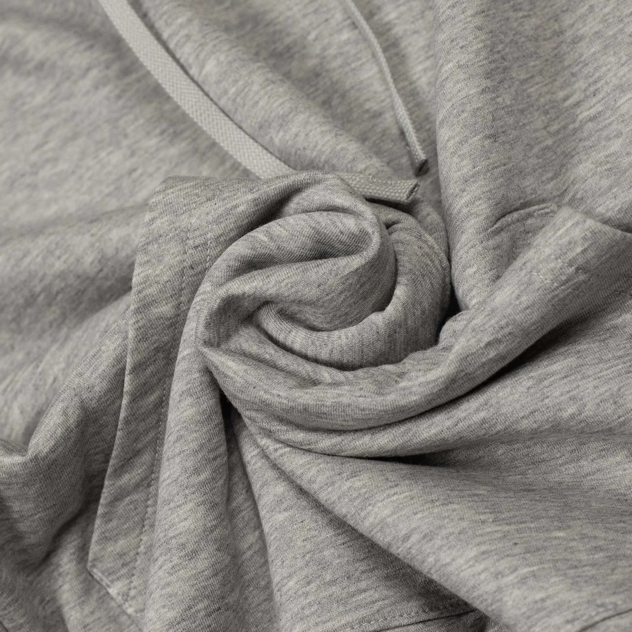 Hooded sweatshirt in light grey cotton fleece
