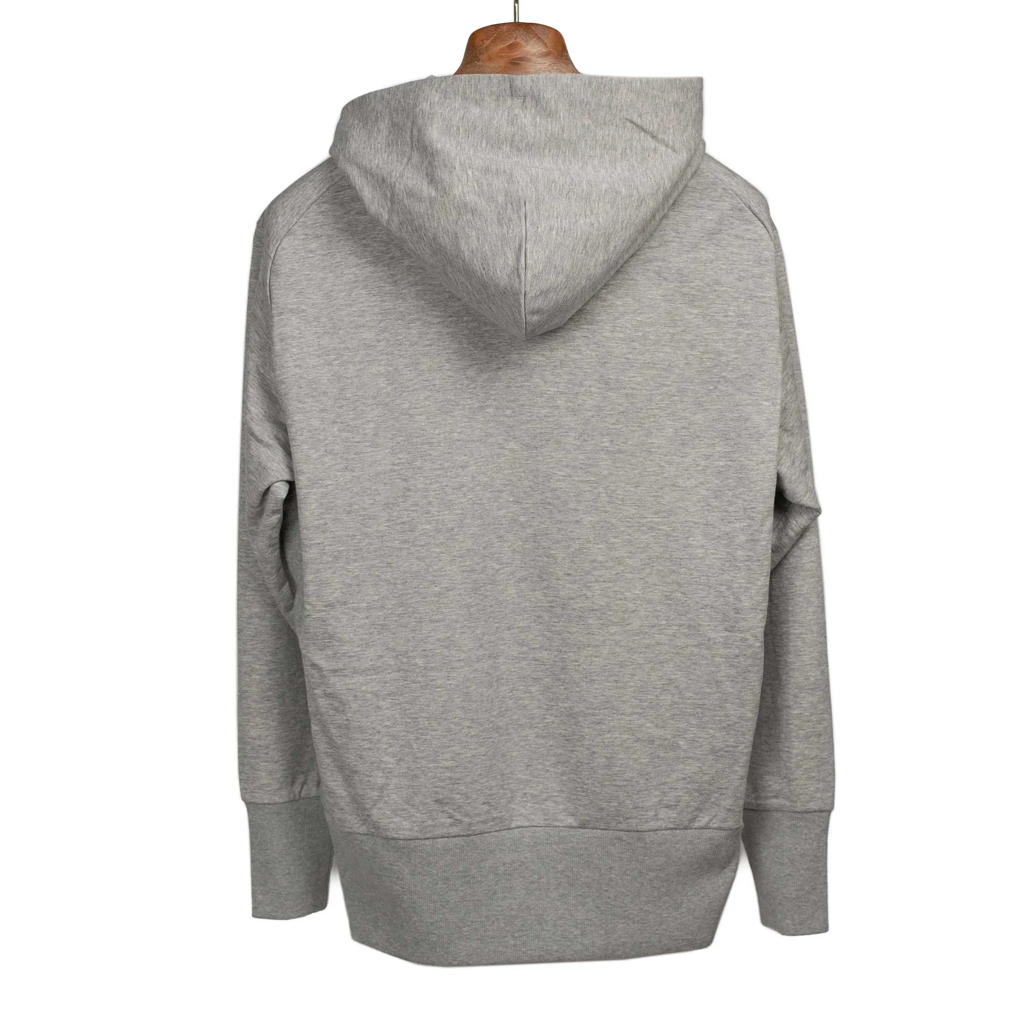 Hooded sweatshirt in light grey cotton fleece
