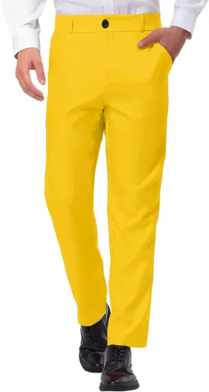Lars Amadeus Men's Dress Business Pants Classic Fit Flat Front Suit Trousers