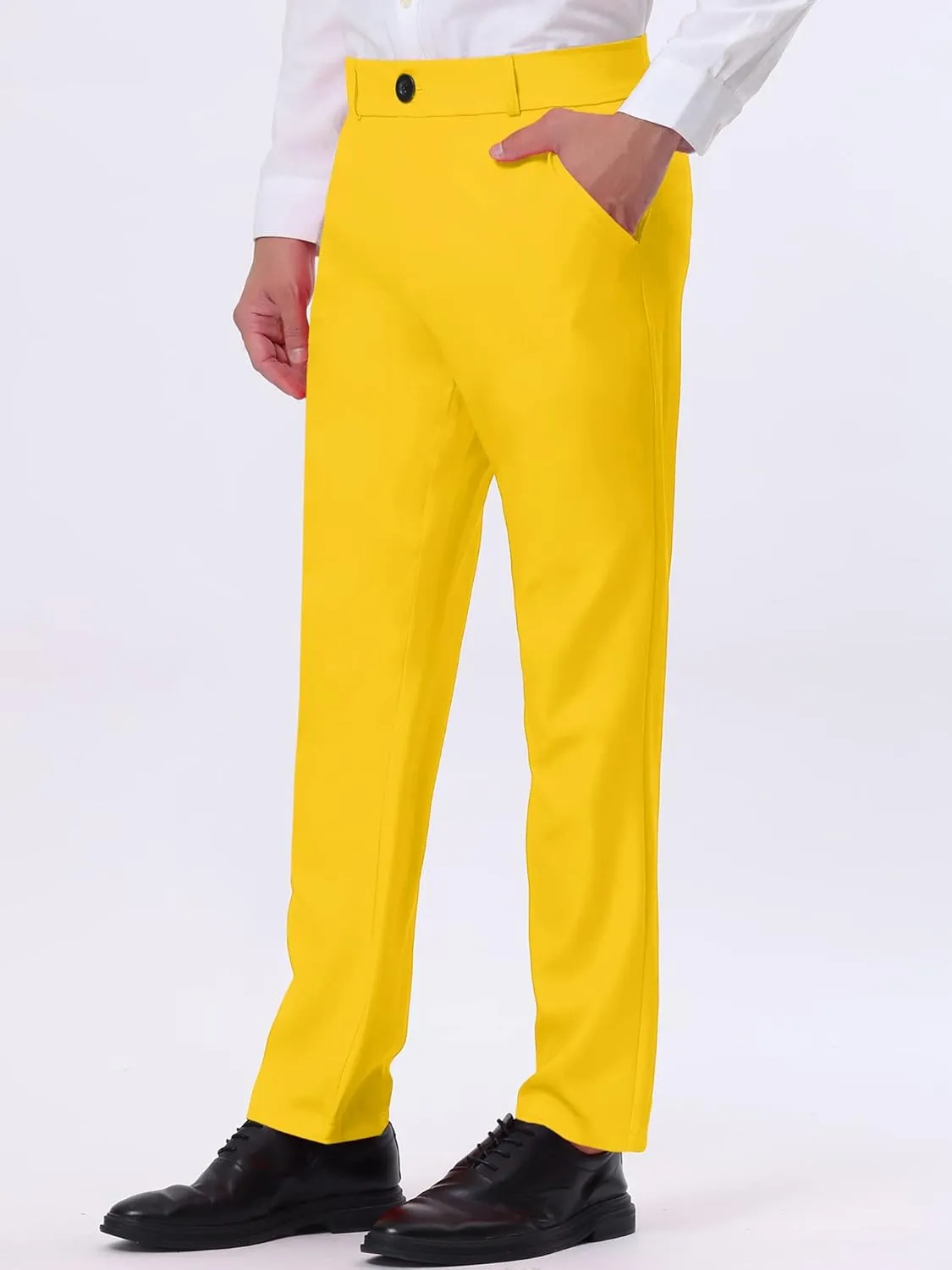 Lars Amadeus Men's Dress Business Pants Classic Fit Flat Front Suit Trousers