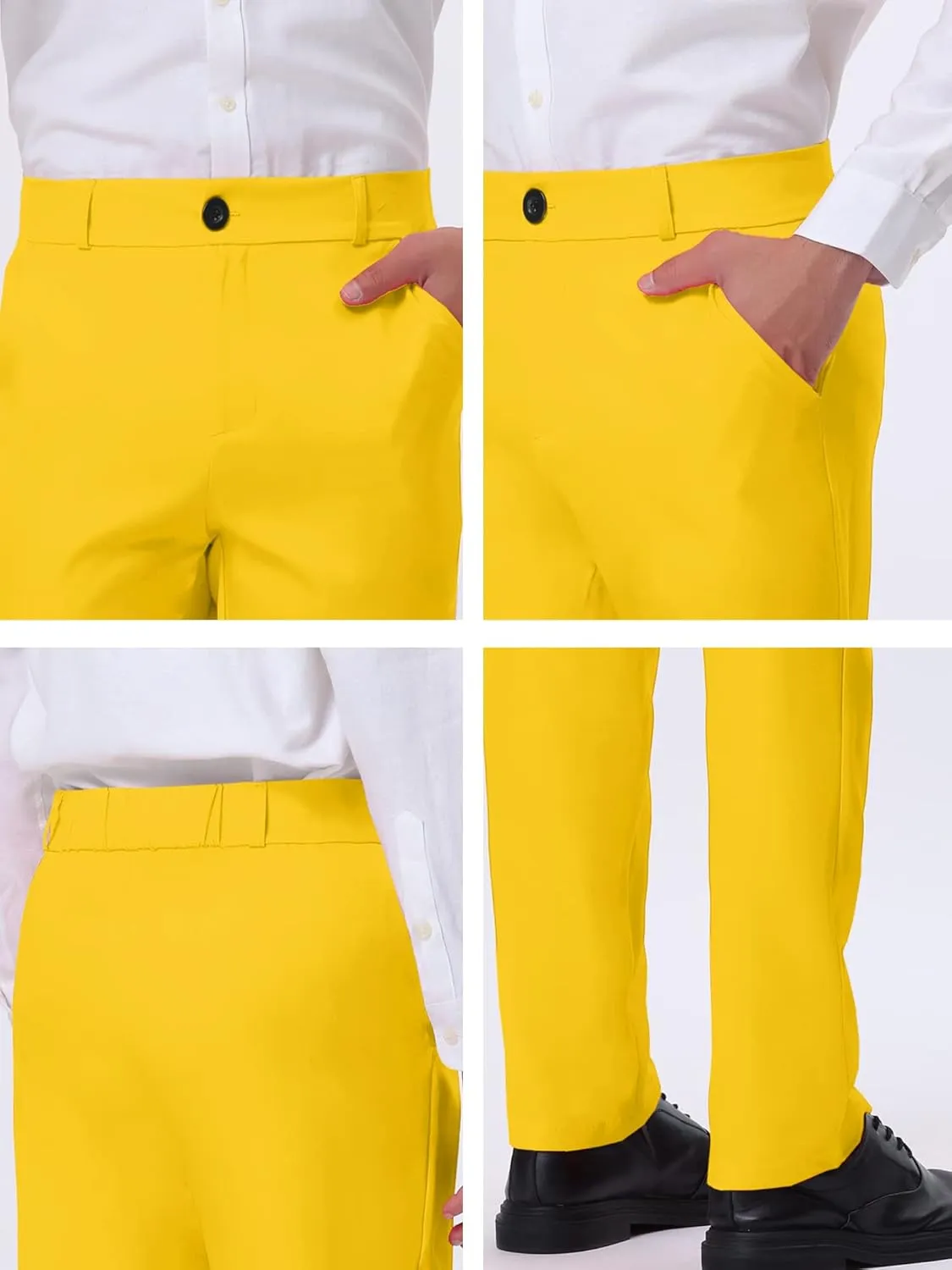 Lars Amadeus Men's Dress Business Pants Classic Fit Flat Front Suit Trousers