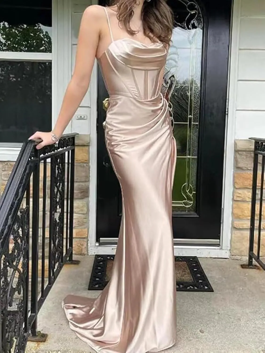 Lindo Novia Satin Bridesmaid Dresses for Wedding Mermaid Prom Dress for Women 2025 Formal Evening Gowns LN066