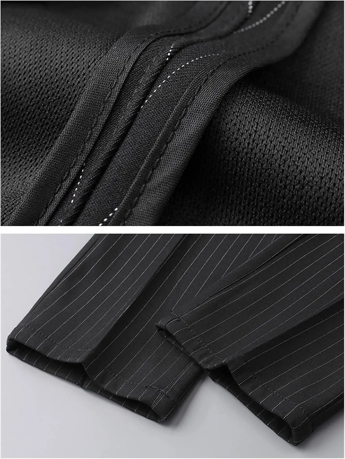 Maiyifu-GJ Men's Slim Striped Casual Tapered Pant Pinstripe Wrinkle Resistant Suit Pant Lightweight Business Dress Trousers