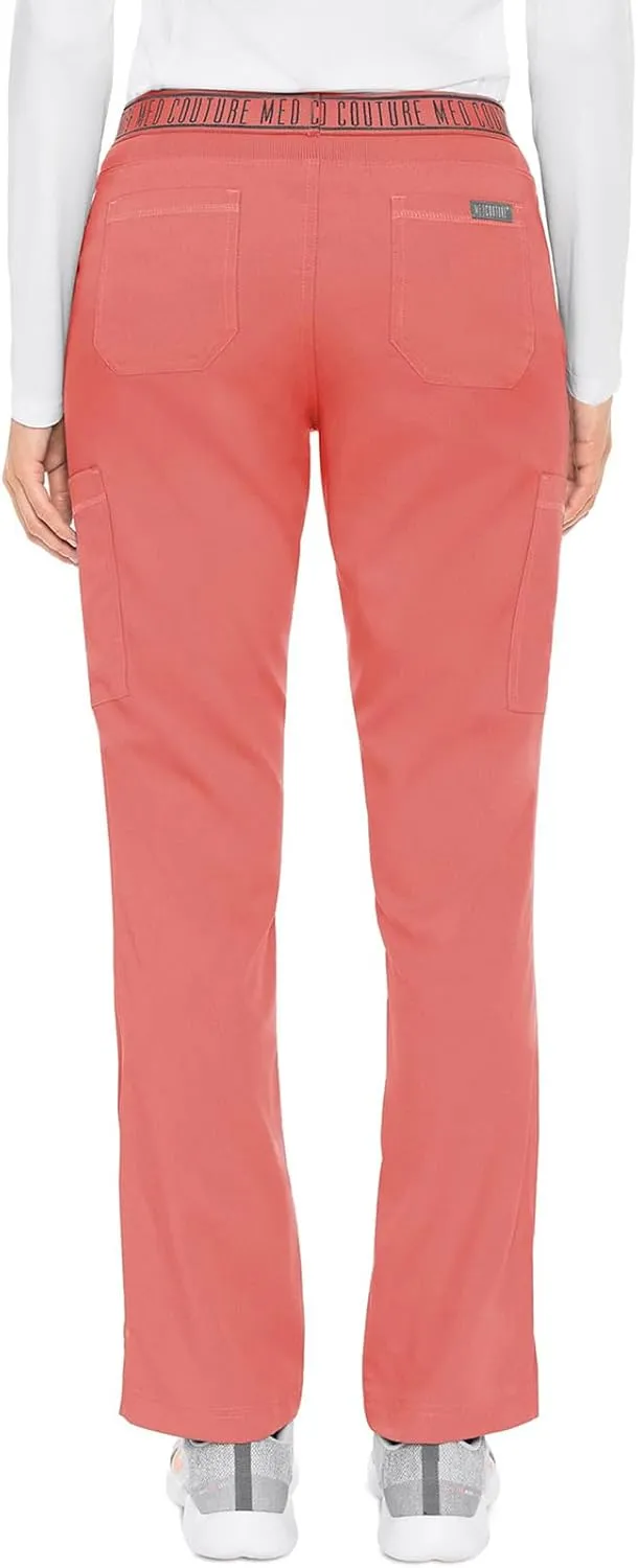 Med Couture Women's Yoga Pull-On Pant with 7 Pockets Ultra-Soft Rib-Knit Waistband and 2-Way Stretch Technology - MC7739