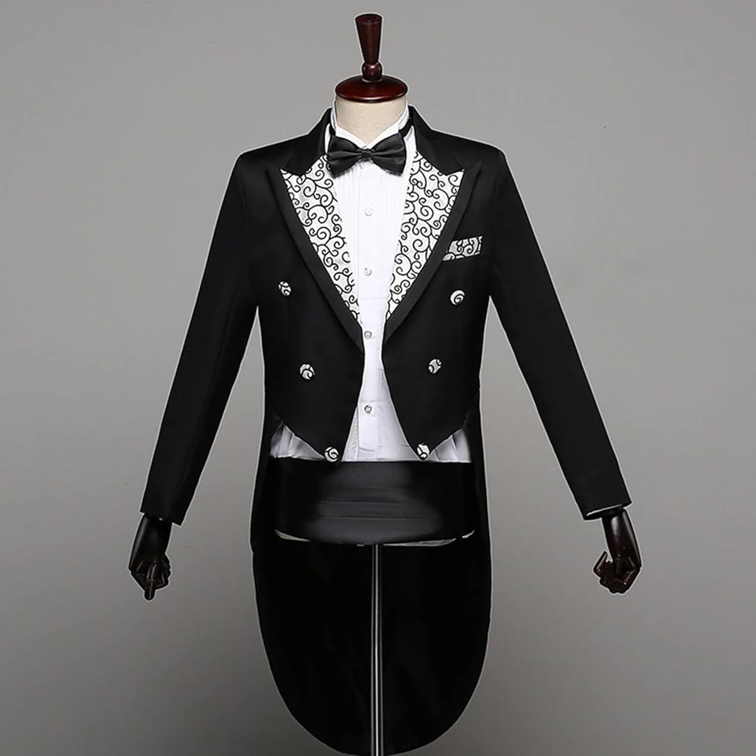 Mens 2 Pieces Luxury Embroidered Suits 1 Button Print Dinner Tuxedo Jacket Prom Wedding Elegant Blazer Dress Suit
