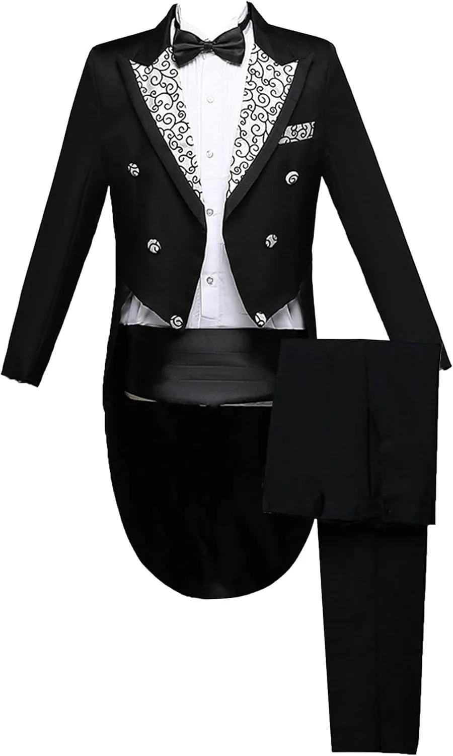 Mens 2 Pieces Luxury Embroidered Suits 1 Button Print Dinner Tuxedo Jacket Prom Wedding Elegant Blazer Dress Suit
