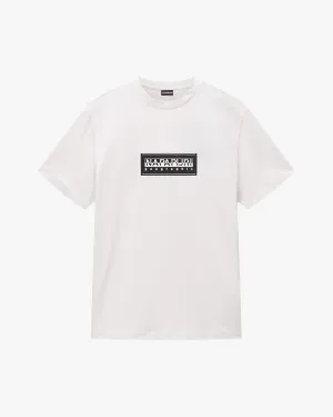 Napapijri Box Logo Tee - White Whisper