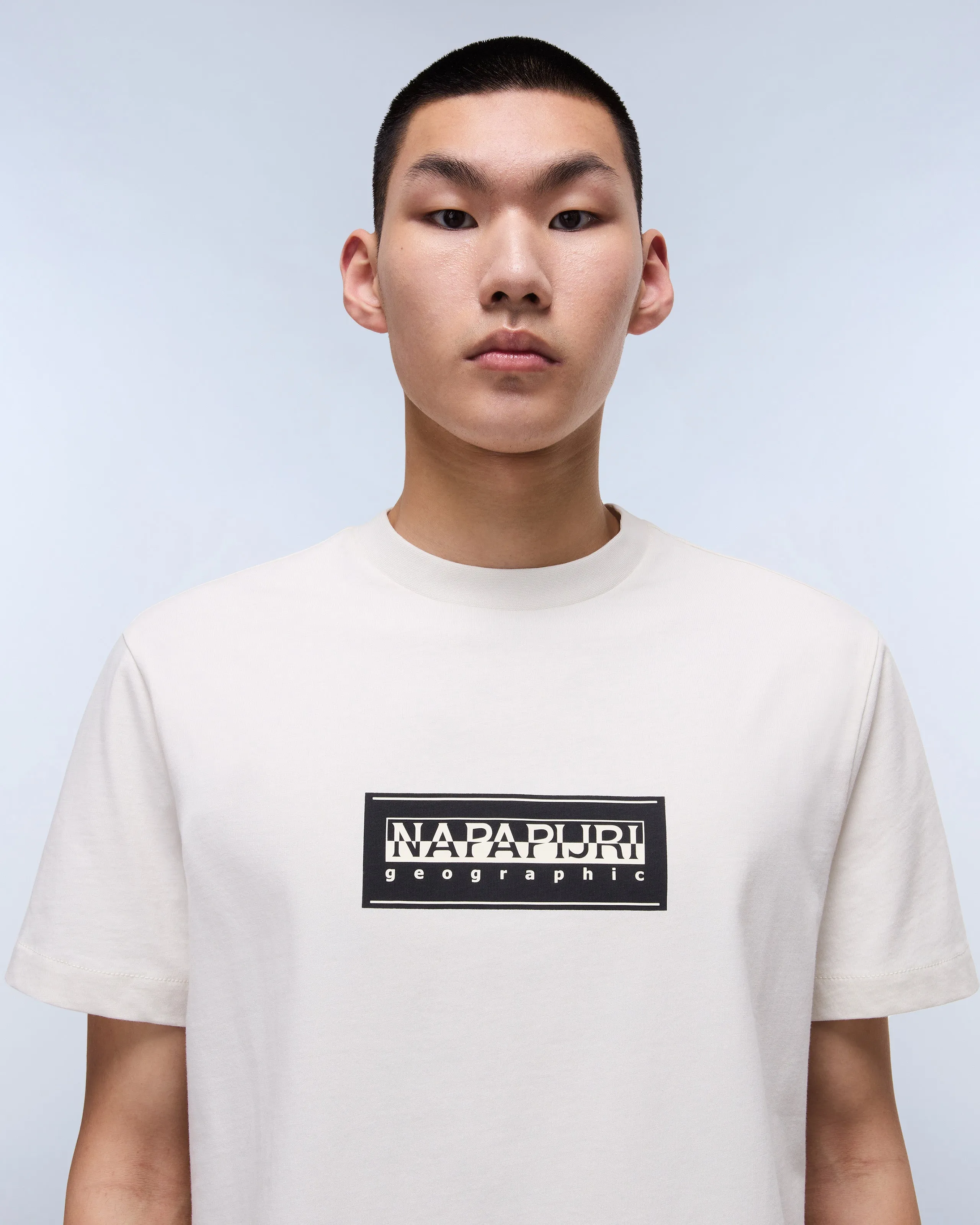 Napapijri Box Logo Tee - White Whisper