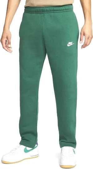 Nike Sportswear Club Fleece Men's Open Hem Pants (US, Alpha, Large, Regular, Regular, Gorge Green/Gorge Green/White)
