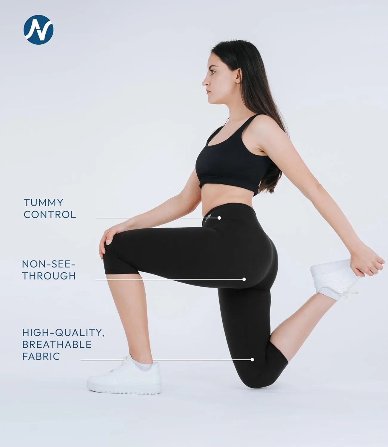 Nirlon Women's Capri Leggings High Waist Workout Yoga Pants 3/4 Length