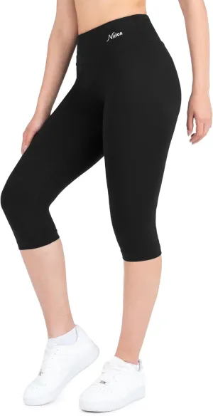 Nirlon Women's Capri Leggings High Waist Workout Yoga Pants 3/4 Length