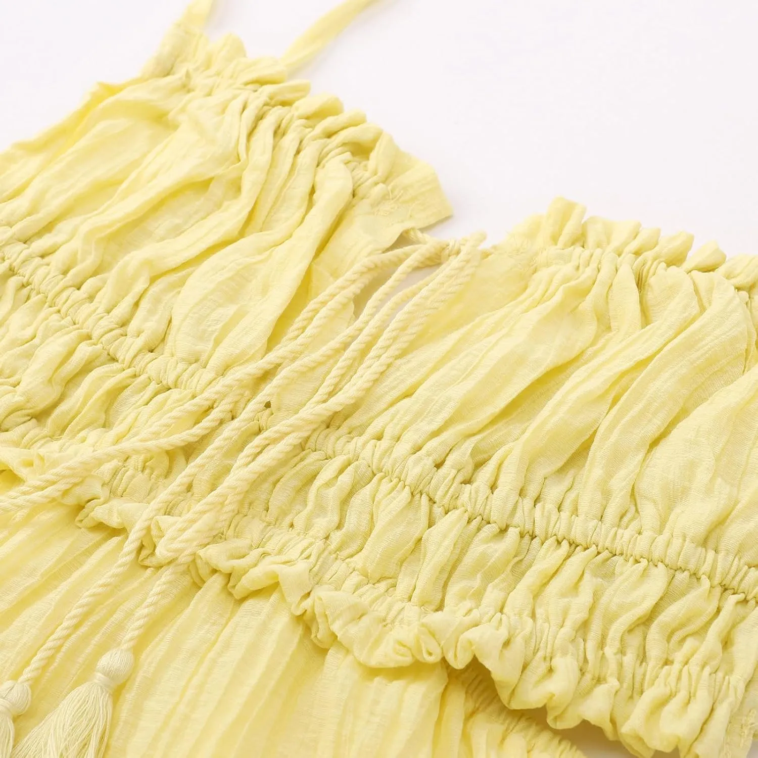 Party Dresses for Women Spaghetti Strap Short Beach Vacation Dress Sleeveless Ruffle Tiered Flowy A Line Mini Sundress