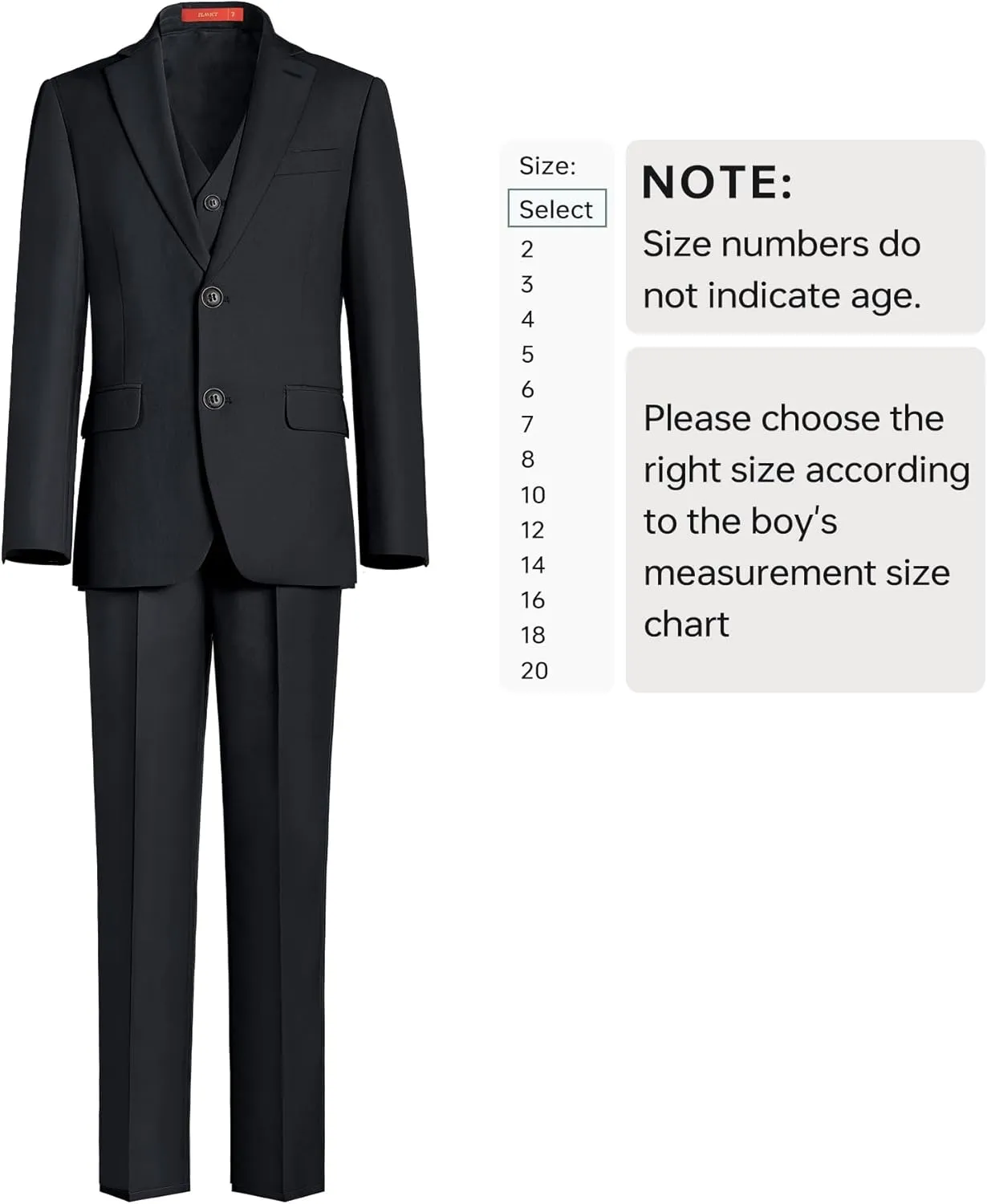 Plavict Boys Formal Suit Slim Fit for Boys Wedding Ring Bearer Outfit with Adjustable Waist