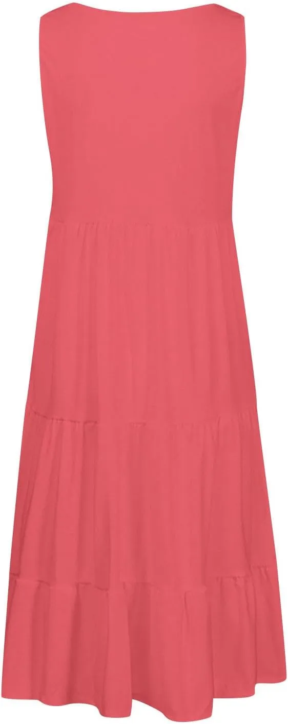 Plus Size Dresses for Curvy Women Fashion Pleated A Line 2025 Summer Dress Casual Beach Vacation Midi Sundress