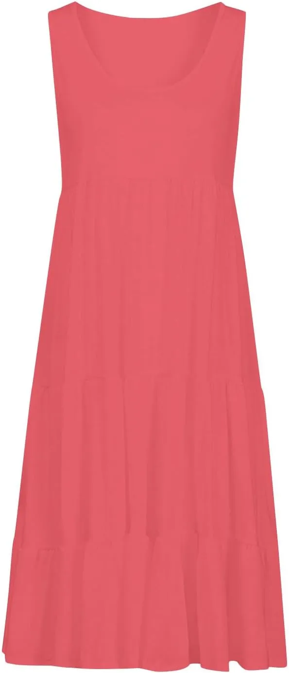Plus Size Dresses for Curvy Women Fashion Pleated A Line 2025 Summer Dress Casual Beach Vacation Midi Sundress