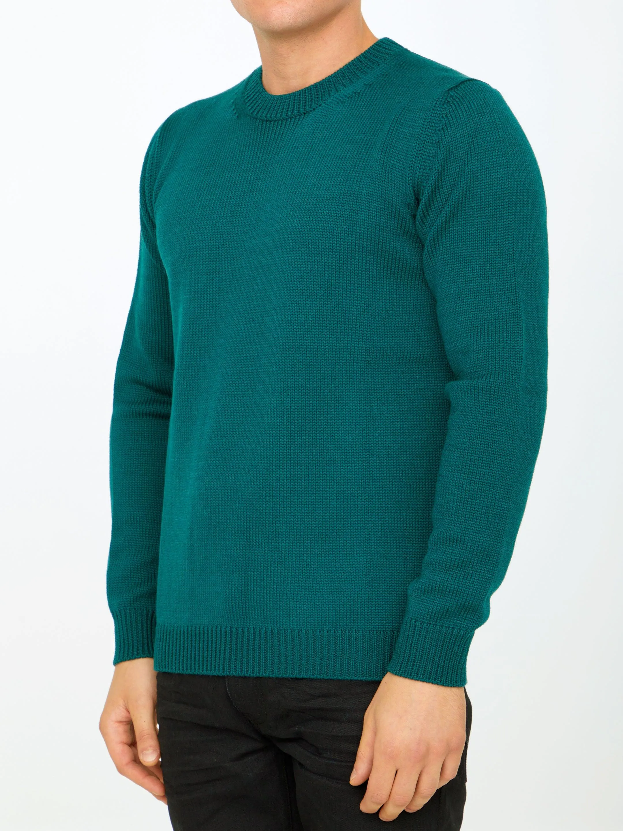 Roberto Collina Green Merino Wool Sweater