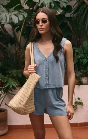 Solace Jersey Denim Top Medium Indigo