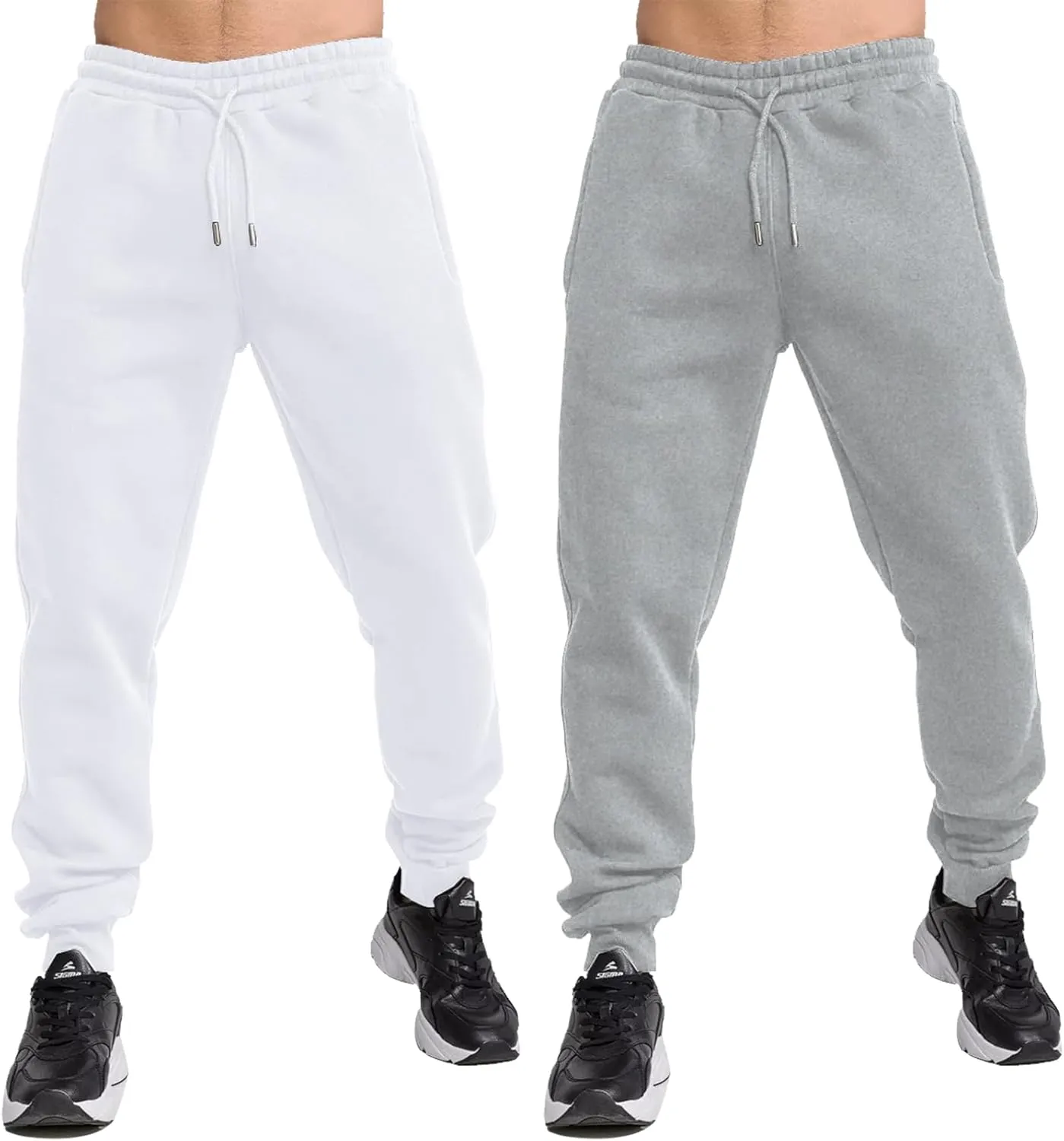 TUVEKE Fleece Jogger Sweatpants for Men with Pockets Bottom Athletic Sweat Pants Workout Running Casual Gym Size Small to 3XL