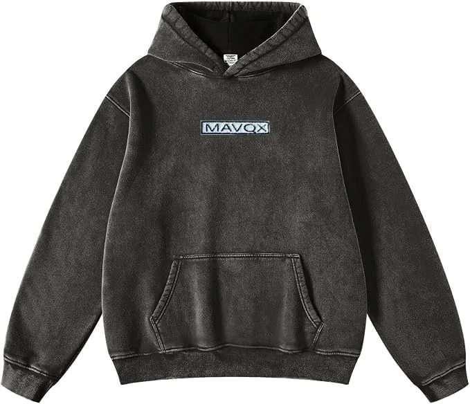 UNISEX Pullover Oversized Acid Wash Hoodie Heavyweight Athletic Vintage Sweatshirt Streetwear with Towel embroidery