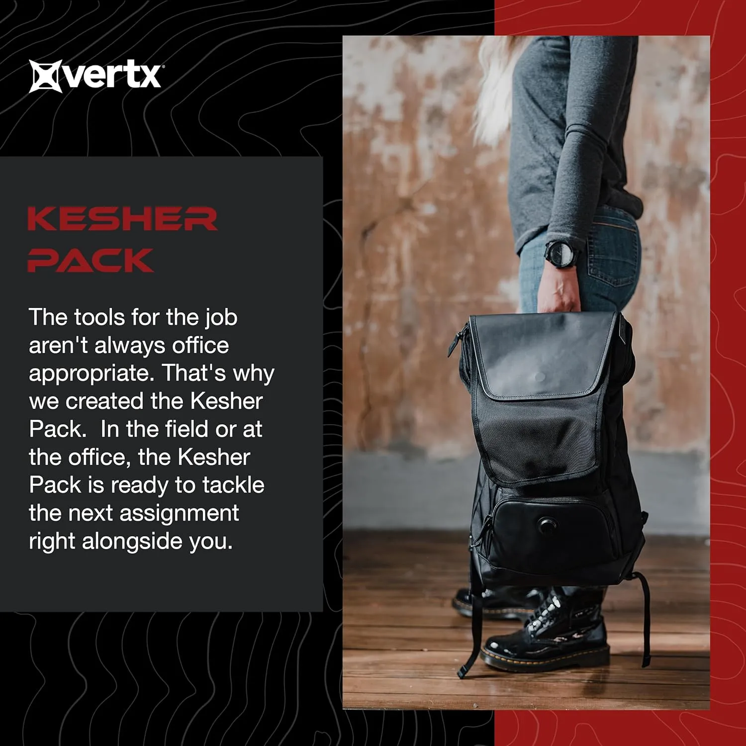 Vertx Kesher Pack Tactical Backpack 16L Medium Molle Laptop Rucksack for Travel, Work, Outdoor, Concealed Carry, Utility Tactical Gear Bag, Grizzly Shade