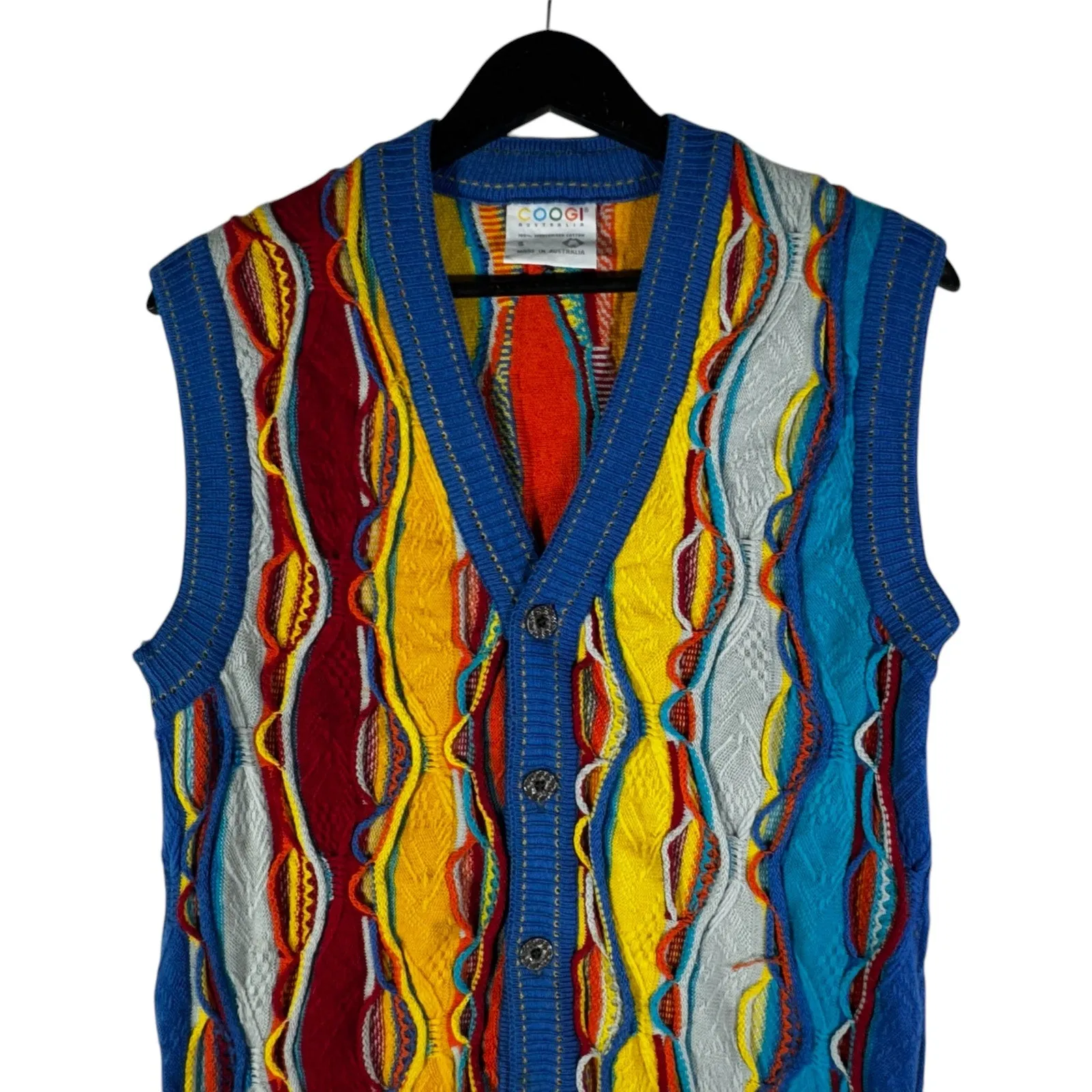 Vintage Coogi 3D Button-Up Sweater Vest