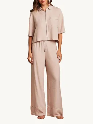 Washed Satin Jacquard Cropped