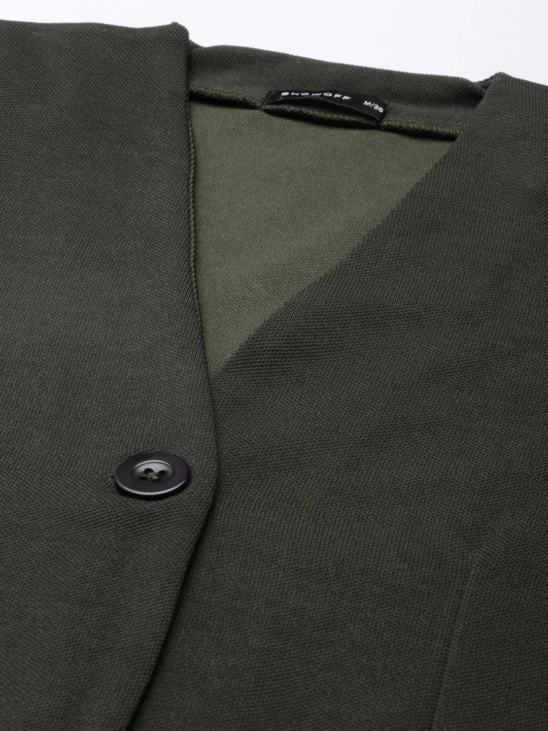 Women Olive Solid Blazer
