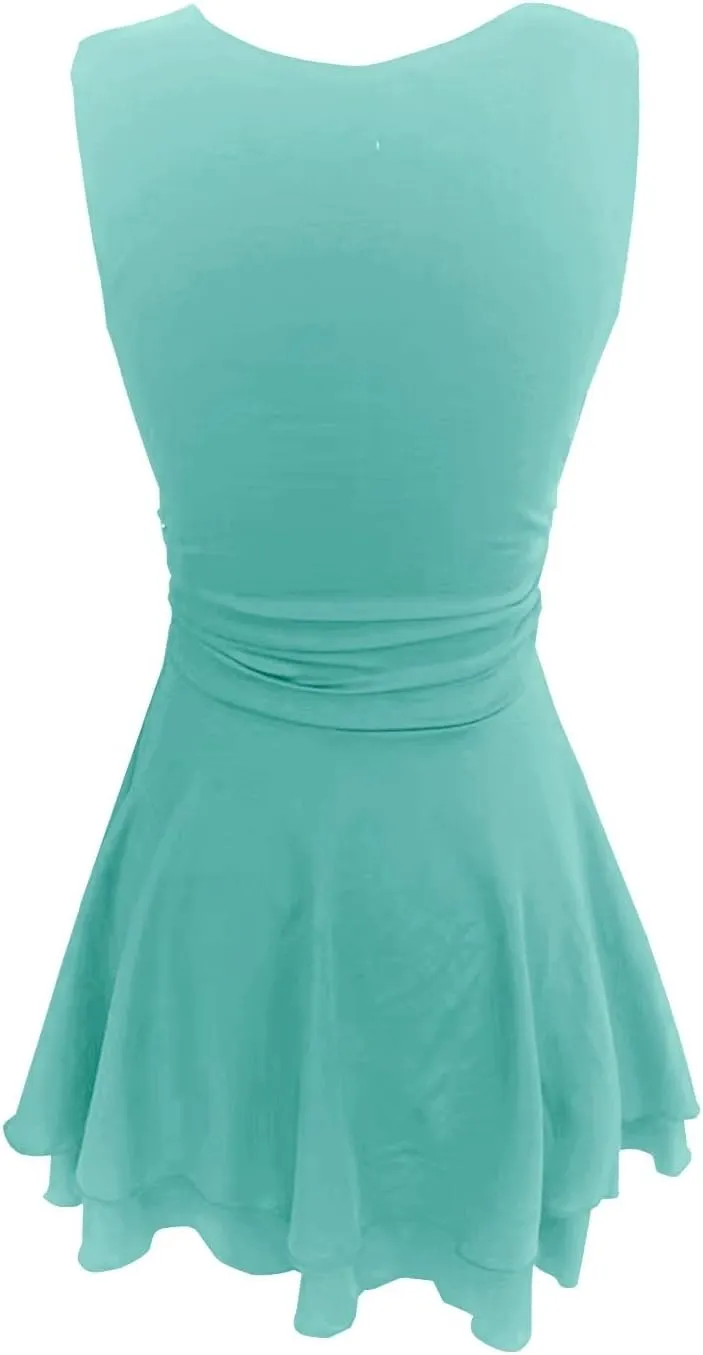 Women Square Neck Bodycon Mini Dress Ruffle Hem Ruched Waist Short Party Club Dresses Cocktail Dress Slim Party Dress
