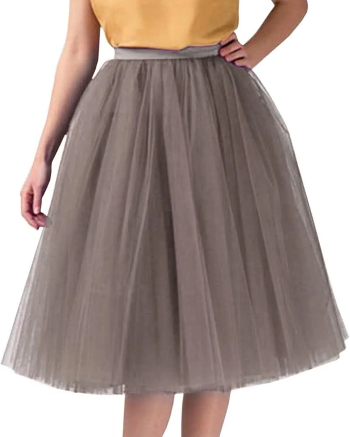 Women's 1950s Petticoat Skirts Adult Puffy Tutu Skirt Pleated Tulle Petticoat Tutu Underskirt Puffy Tutu Skirt