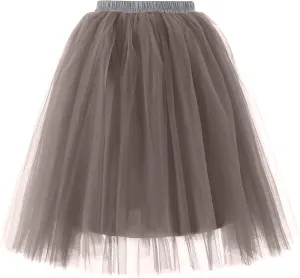 Women's 1950s Petticoat Skirts Adult Puffy Tutu Skirt Pleated Tulle Petticoat Tutu Underskirt Puffy Tutu Skirt