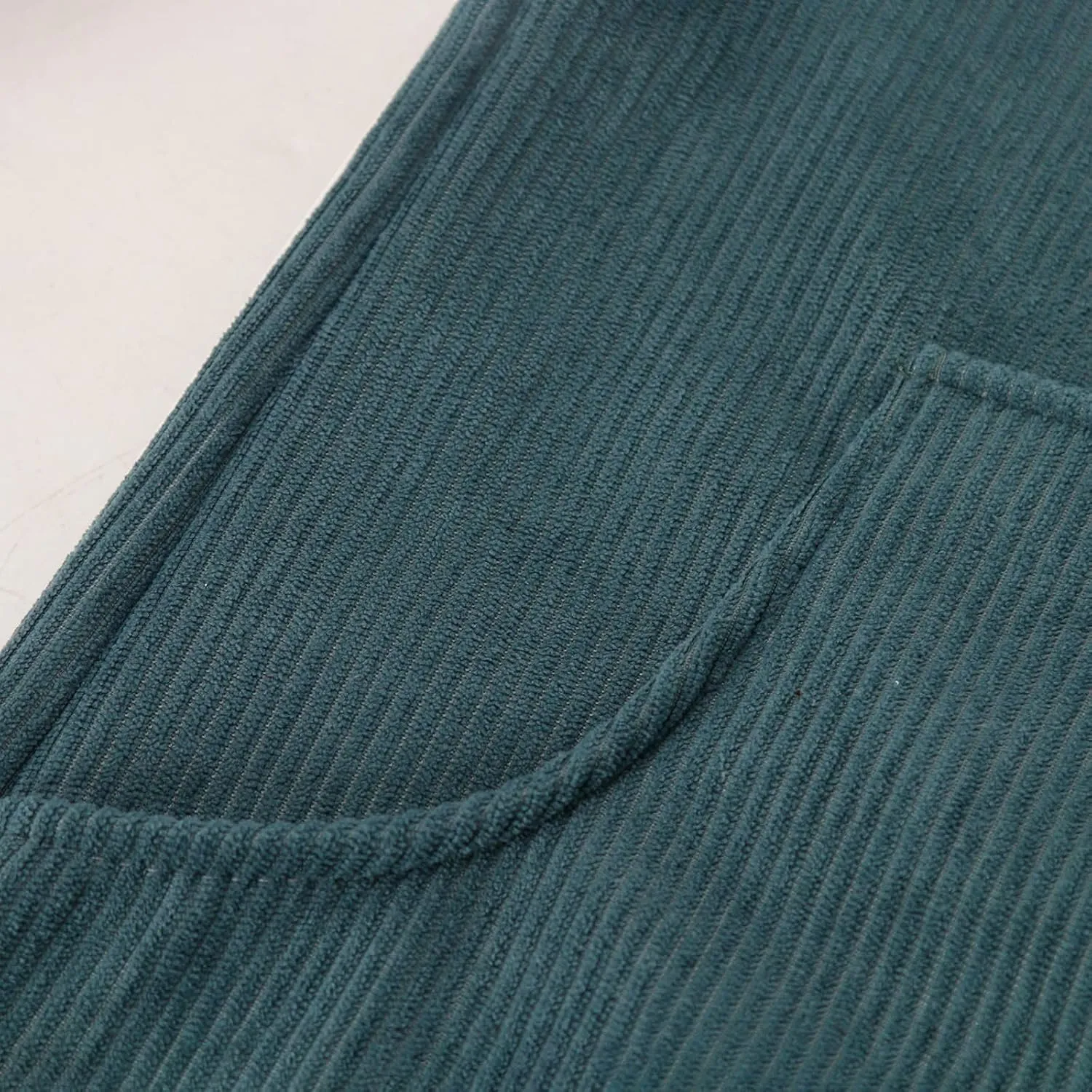 Women's Corduroy Turtleneck Long Sleeve Dress with Pockets Fall Winter Casual Loose Solid Color Midi Dresses Plus Size