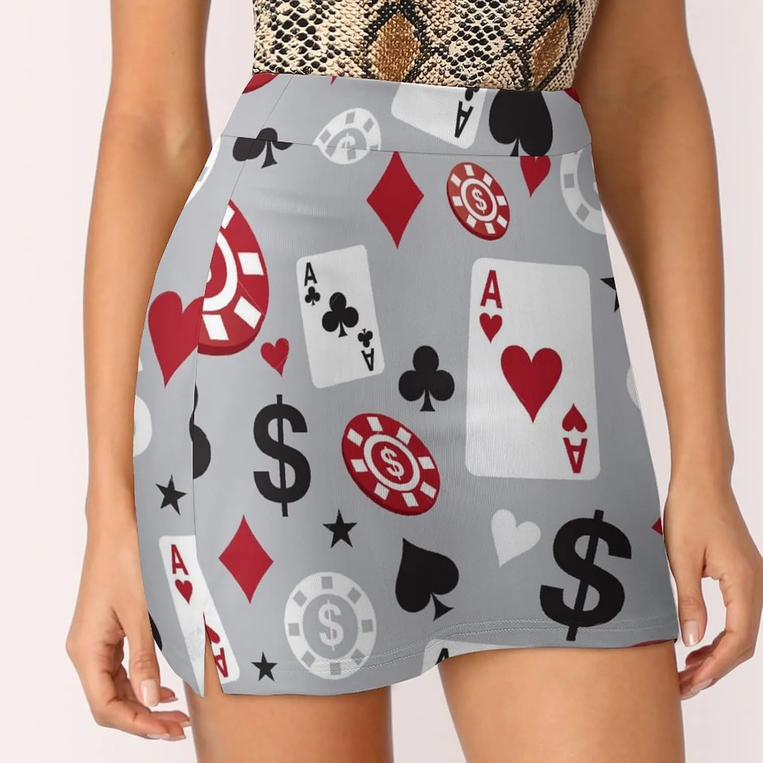 Women's High Waist A-line Short Trouser Skirt Casual Light Proof Trouser Skirt with Pocket S-3XL