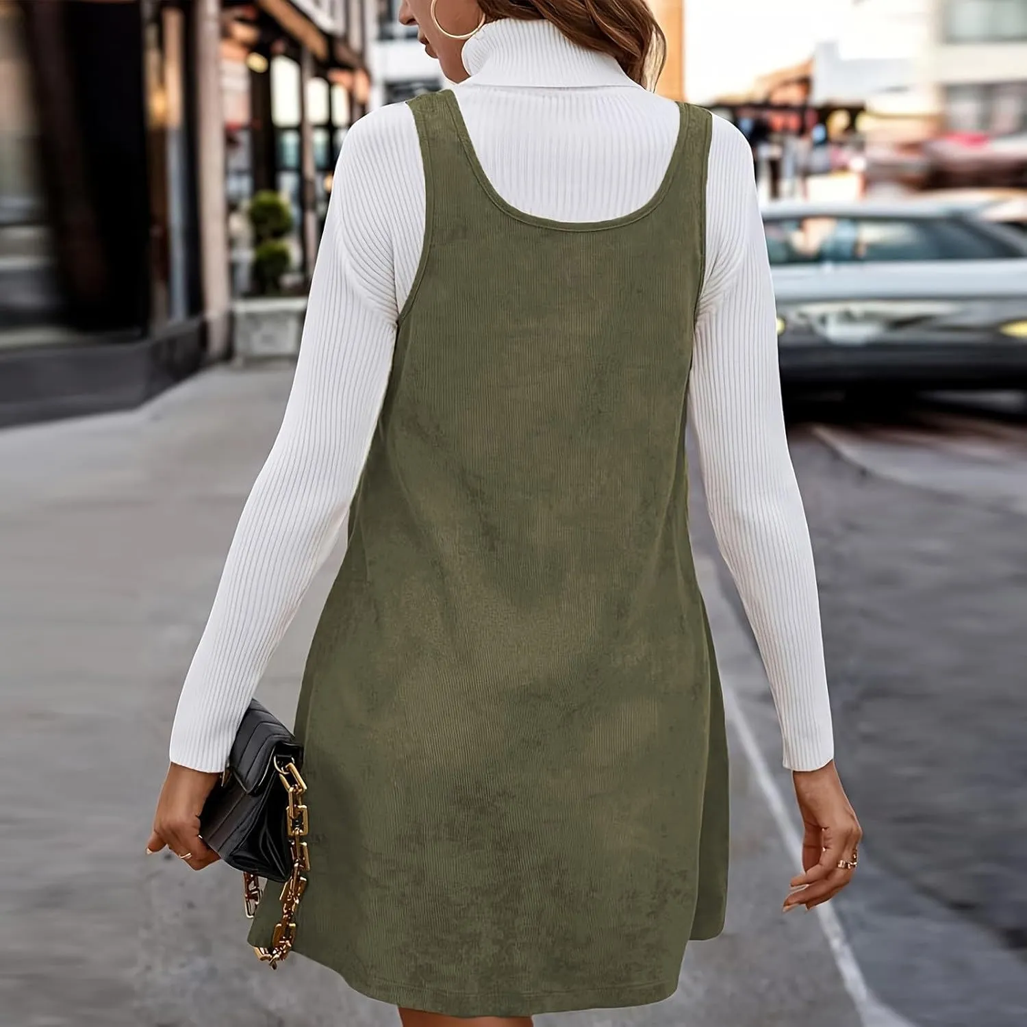 Womens Summer Dresses Casual V Neck Sleeveless Holiday Beach Sundress Loose Fit A Line Tank Sundress with Pockets